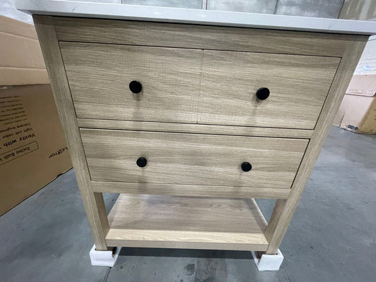 Encino Vanity White With Carrara White Engineered Stone Top